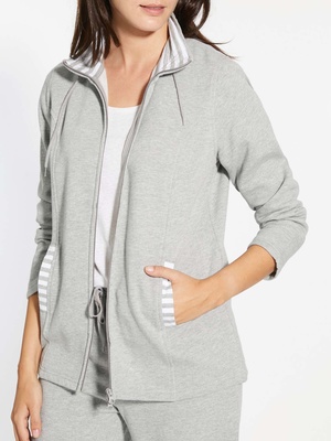 Veste zippée longue, en molleton