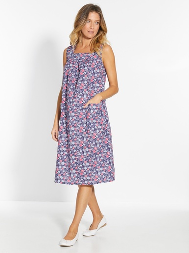 Robe-tablier forme housse - Daxon - Imprimé fleuri