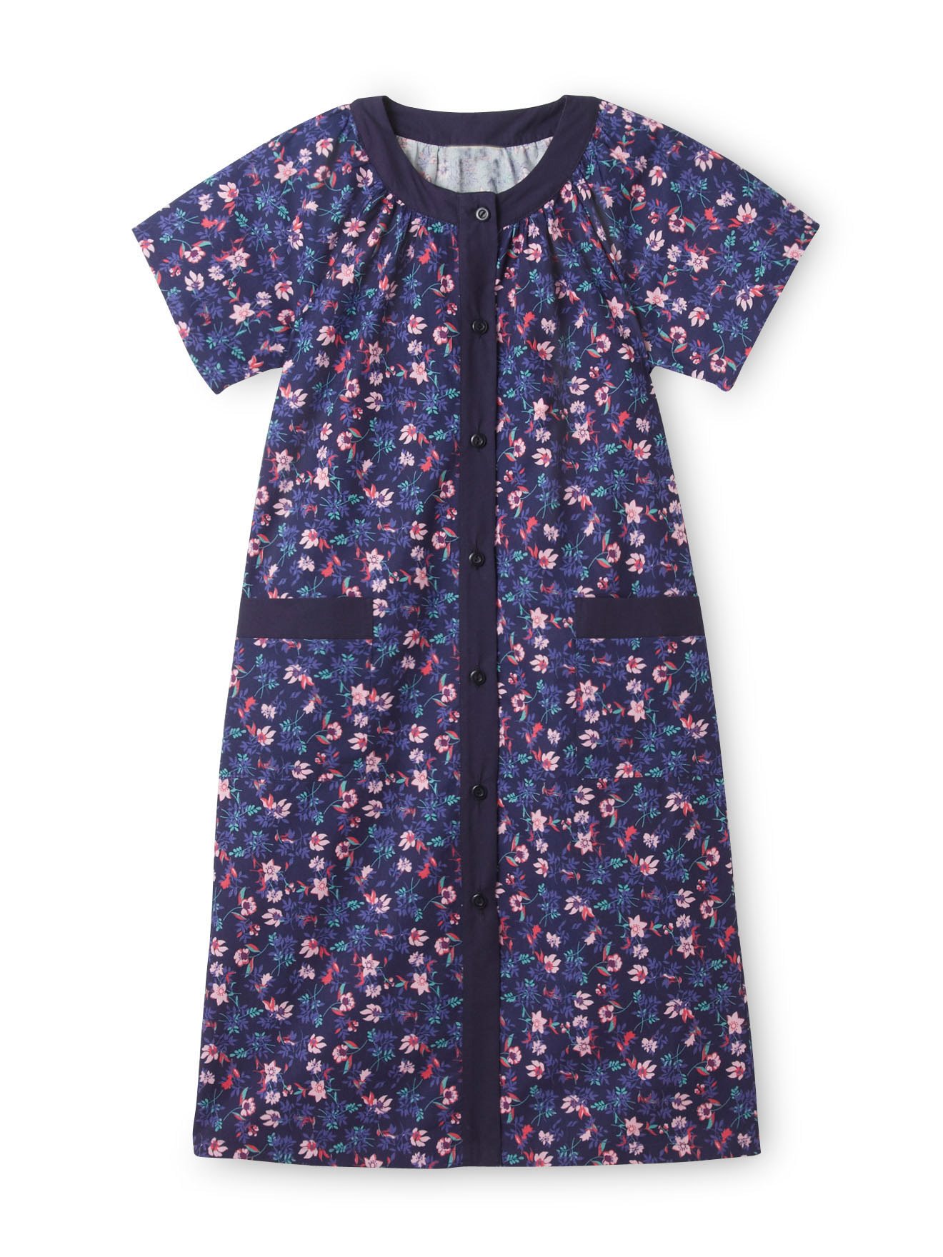 Robe boutonnée col tailleur mi longue imprimée