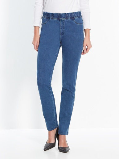 Pantalon denim extensible mollet forts -  - Denim bleu