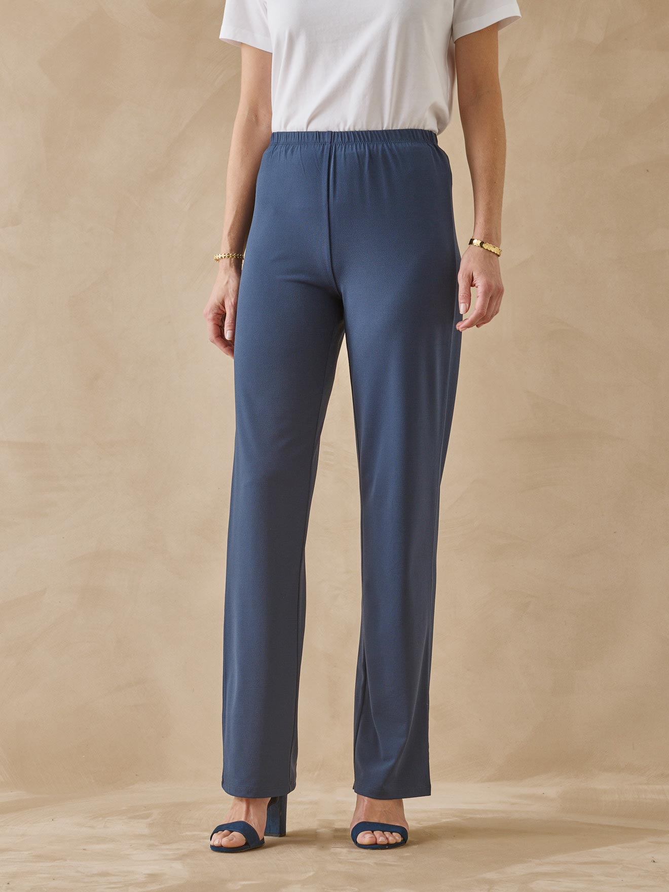 Pantalon entièrement élastiqué en maille - Daxon - Marine