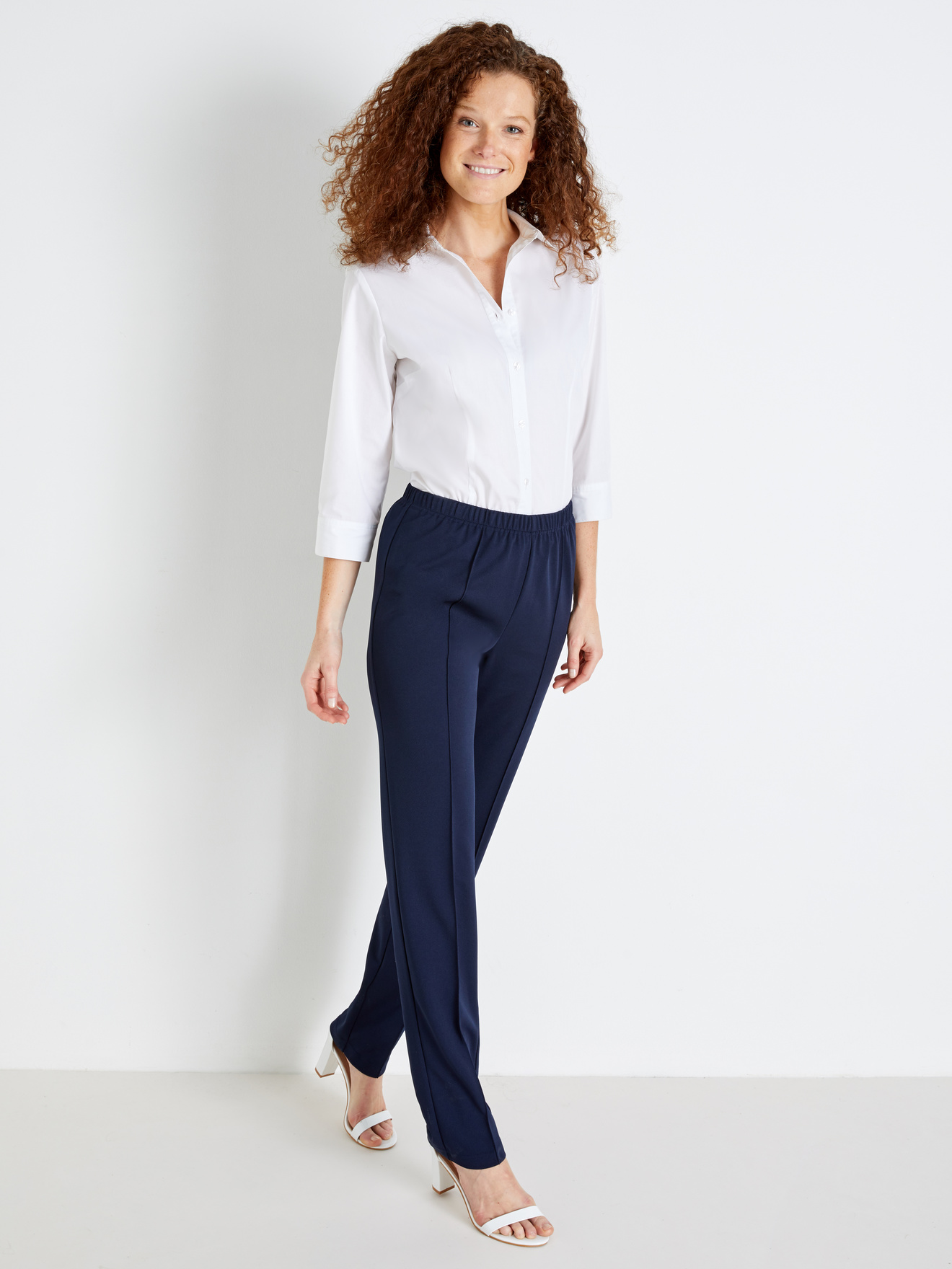 Pantalon en maille stature + d'1,60m - Daxon - Marine