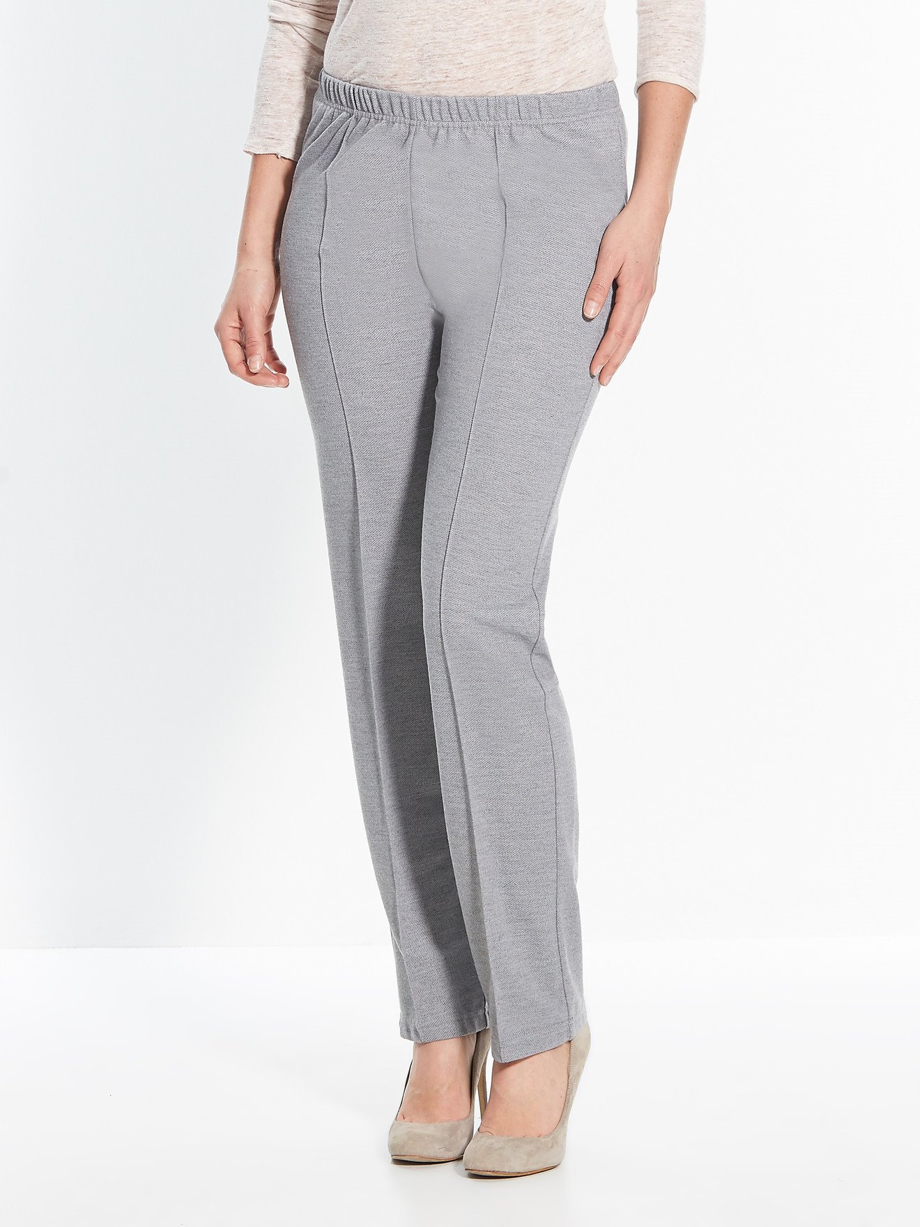 Pantalon en maille stature -d'1,60m - Daxon - Gris