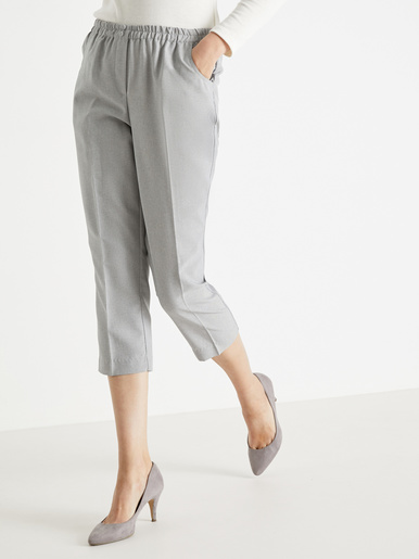 Pantacourt élastiqué entrejambe 60cm - Daxon - Chiné gris
