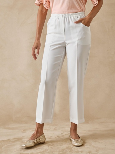 Pantacourt élastiqué entrejambe 60cm - Daxon - Blanc cassé