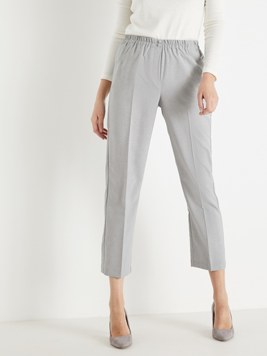 Pantalon élastiqué entrejambe 69cm - Daxon - Chiné gris