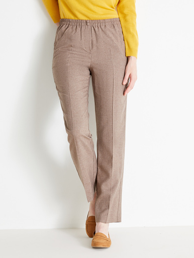 Pantalon 7/8ème élastiqué - Daxon - Chiné marron