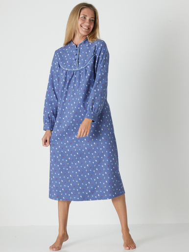 Chemise de nuit en flanelle pur coton - Daxon - 