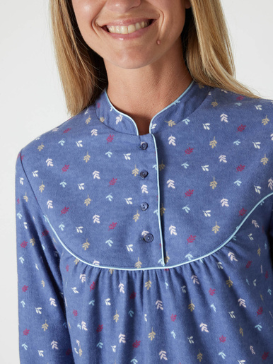Chemise de nuit en flanelle pur coton - Daxon - 