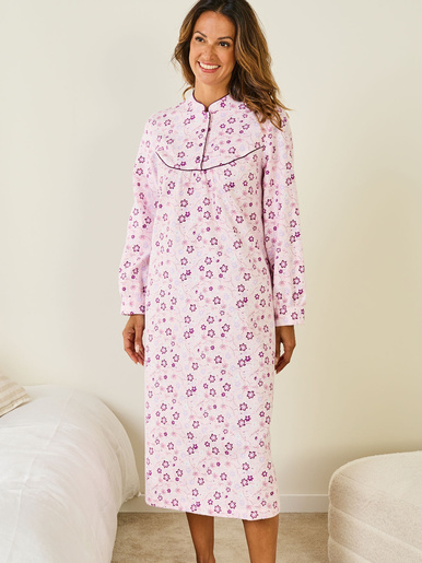 Chemise de nuit en flanelle pur coton