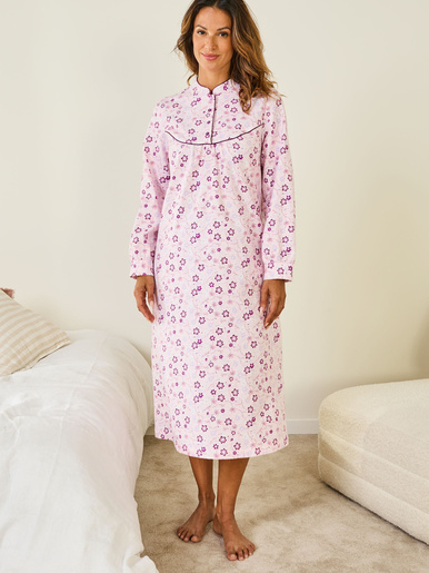 Chemise de nuit en flanelle pur coton