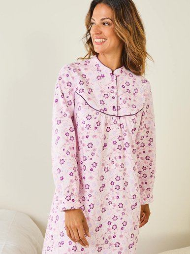 Chemise de nuit en flanelle pur coton