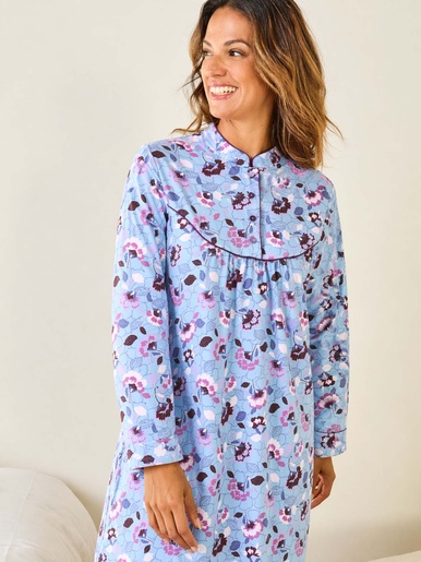 Chemise de nuit en flanelle pur coton
