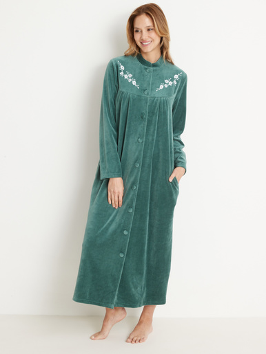 Robe de chambre en maille velours - Lingerelle - Vert