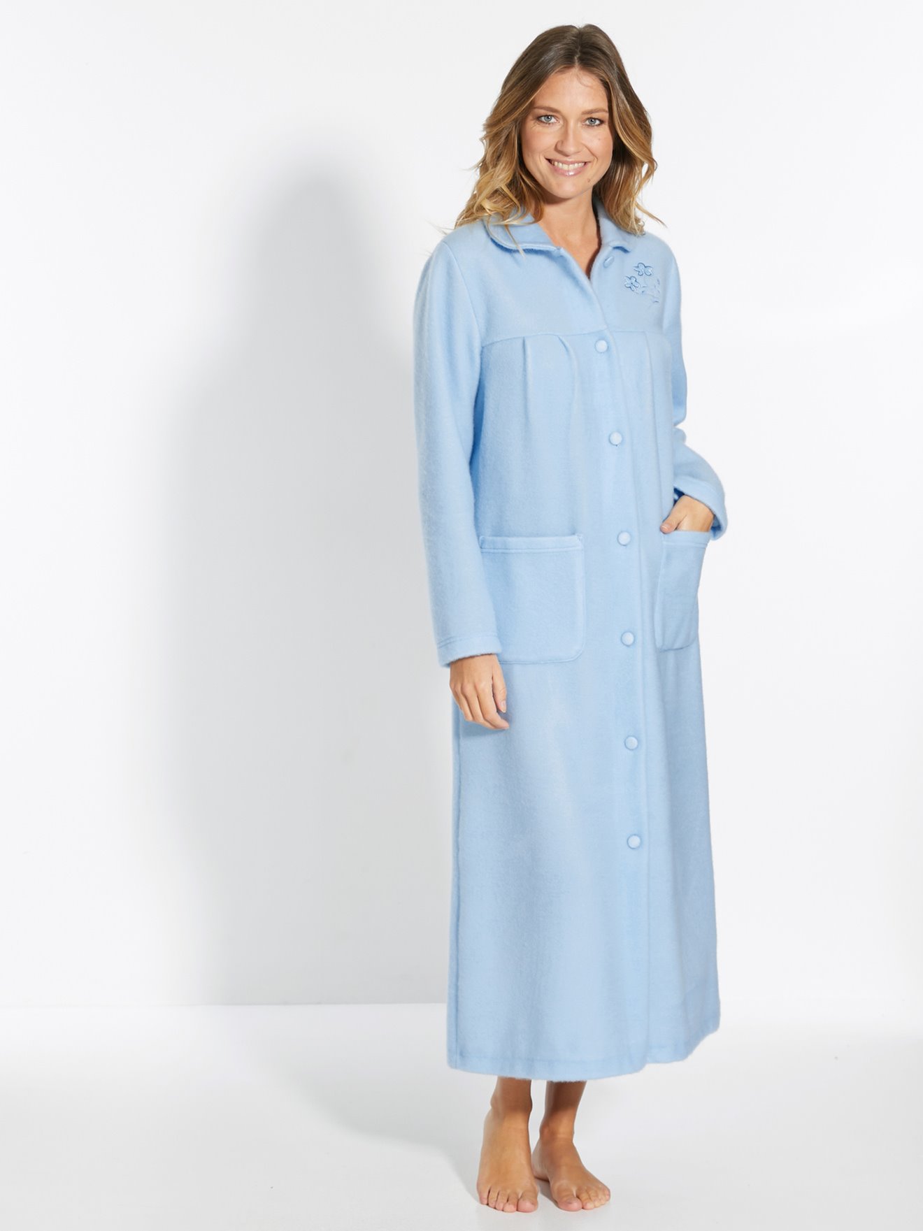 Robe De Chambre En Courtelle Peignoir Robe De Chambre Long