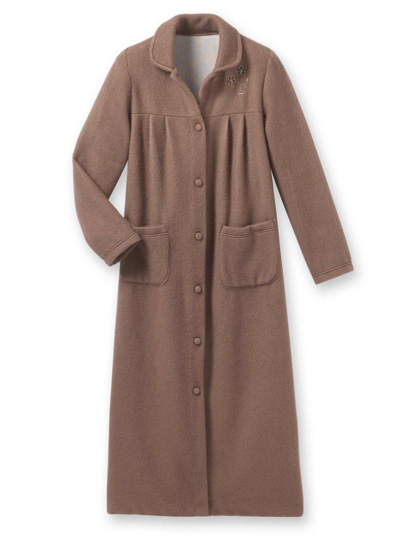 Robe de chambre col Claudine courtelle - Daxon - Femme | Daxon