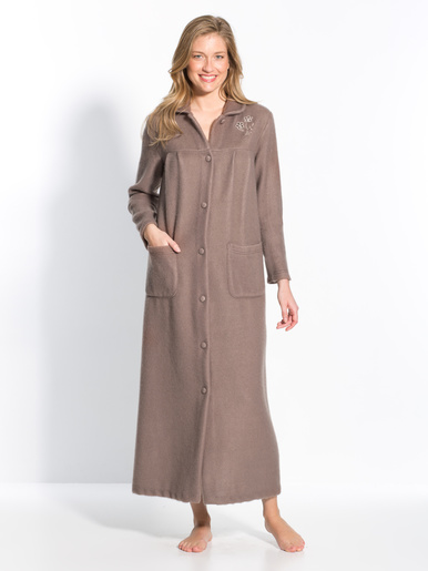 Robe de chambre col Claudine courtelle - Daxon - Taupe