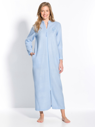 Robe de chambre zip molleton courtelle - Daxon - Bleu