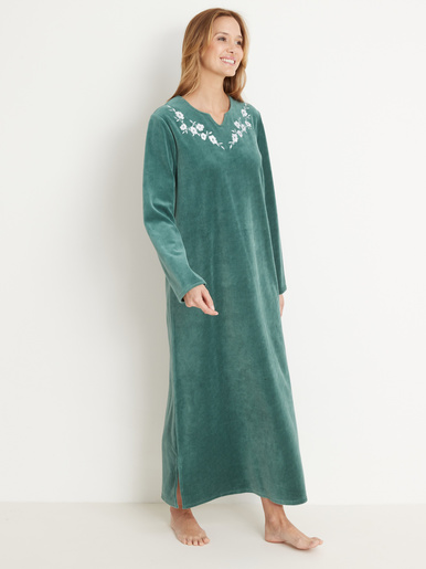 Robe d'hôtesse en maille velours - Daxon - Vert