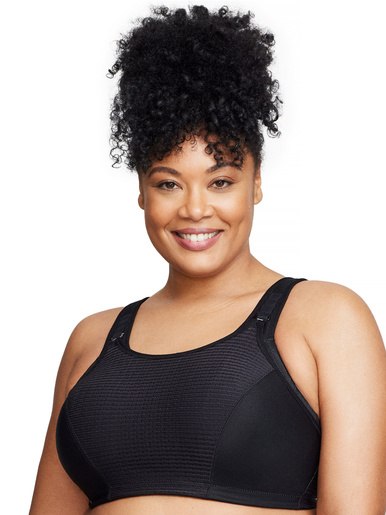 Soutien-gorge Sport contrôle réglable - Glamorise - Noir uni