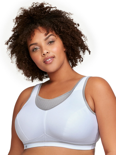 Brassière de sport Elite - Glamorise - Blanc/liseré gris