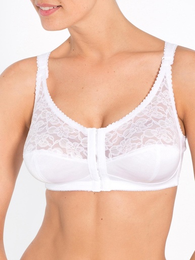 Soutien-gorge brassière agrafé devant - Daxon - Blanc