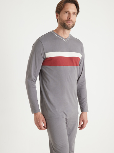 Pyjama rayé pur coton peigné - Daxon - Homme