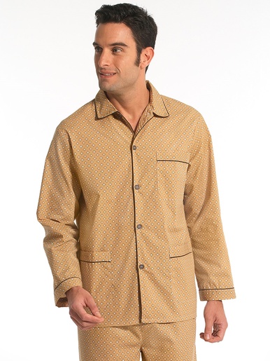 Pyjama en popeline - Honcelac - Imprimé beige