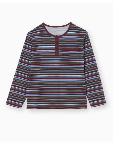 Pyjama rayé pur coton peigné