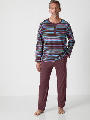 Pyjama rayé pur coton peigné