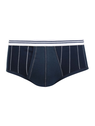 Slip taille haute ouvert - Eminence - Marine rayure