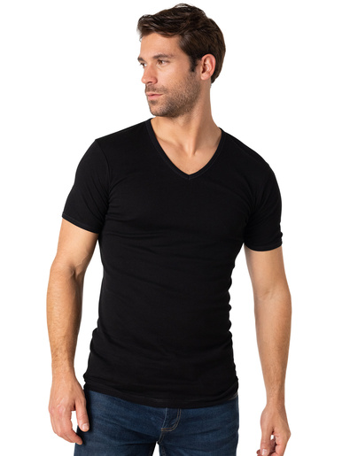 Tee-shirt encolure V, pur coton