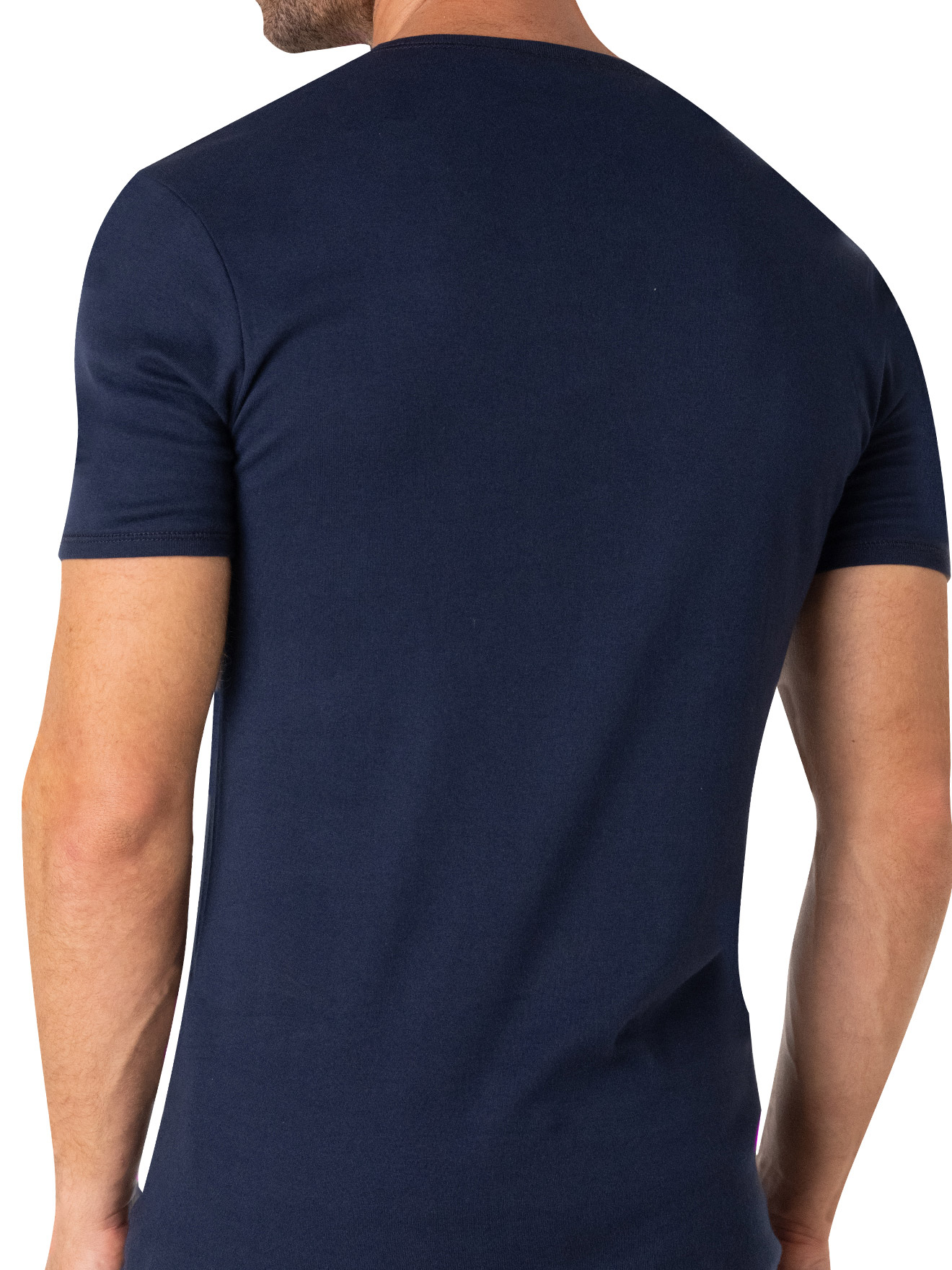 Tee-shirt encolure ronde, pur coton - Eminence - Bleu marine