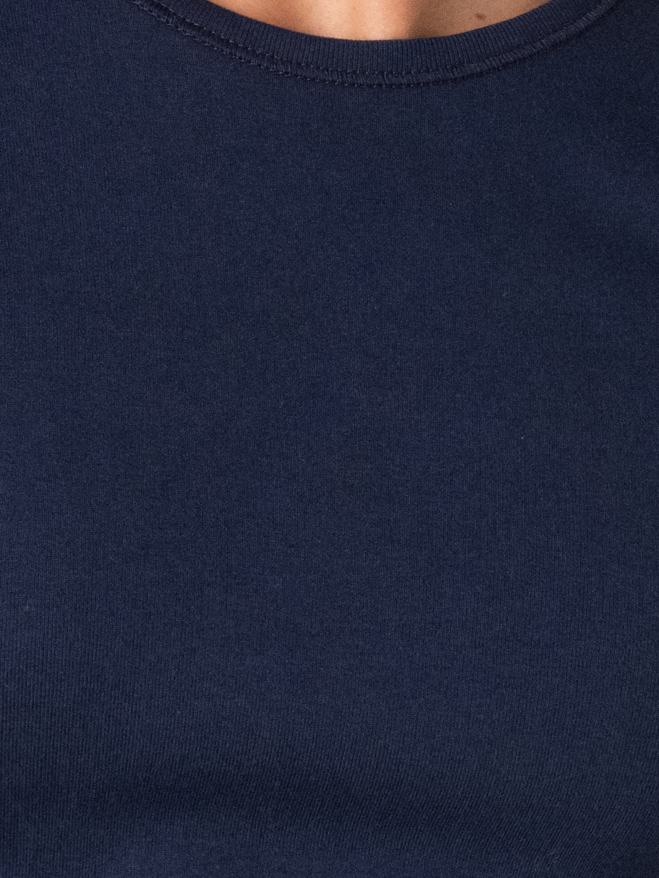 Tee-shirt encolure ronde, pur coton - Eminence - Bleu marine