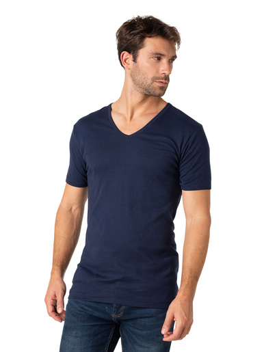 Tee-shirt encolure V, pur coton