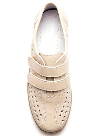 Derbies scratchées à semelle amovible - Pédiconfort - Beige