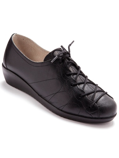 Derbies cuir à lacets extra larges - Pédiconfort - Noir