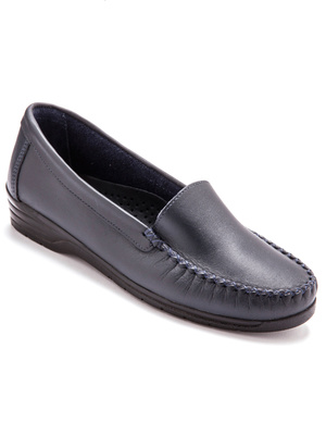 Mocassins à plateau lisse grande largeur