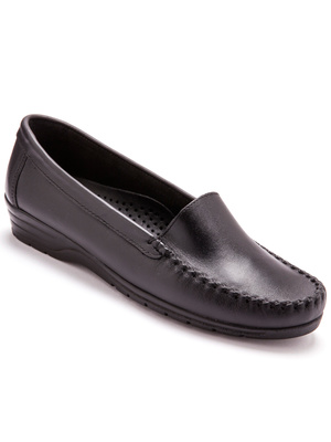 Mocassins à plateau lisse grande largeur