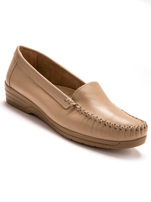 Mocassins à plateau lisse grande largeur