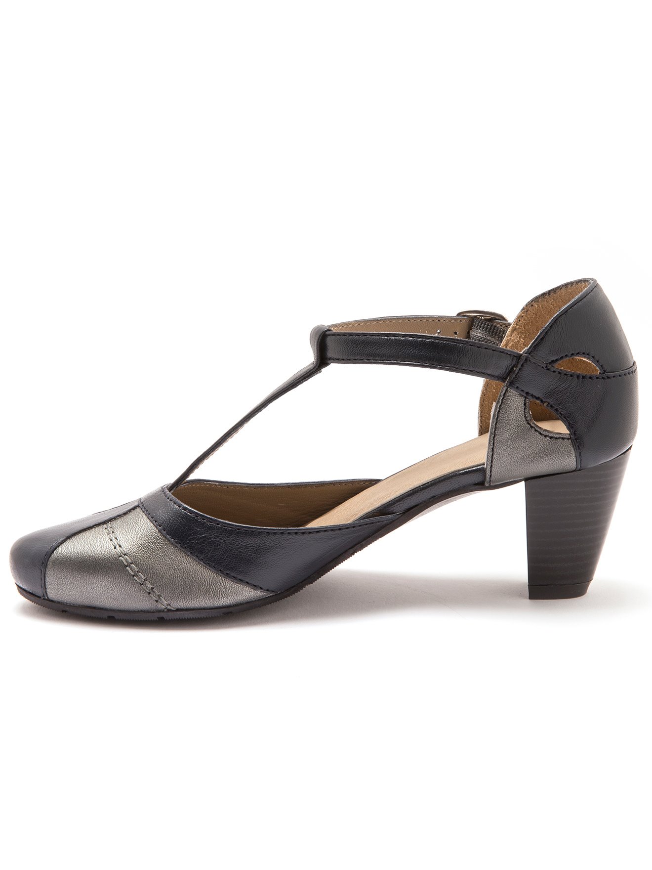 Chaussures Pédiconfort Gris Et Noir - Modèle Salomés, Cuir, Pointure 40, Occasion Parfaite