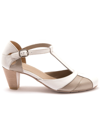 Salomés bicolores en cuir aérosemelle®