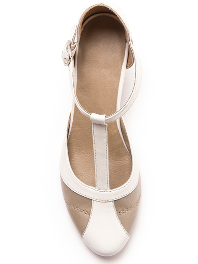 Salomés bicolores en cuir aérosemelle®