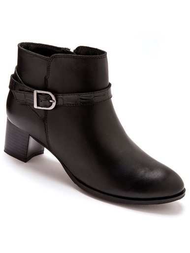 Boots en cuir à aérosemelle - Pédiconfort - Noir