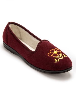 Ballerines brodées fleur largeur confort