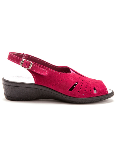 Sandales cuir velours