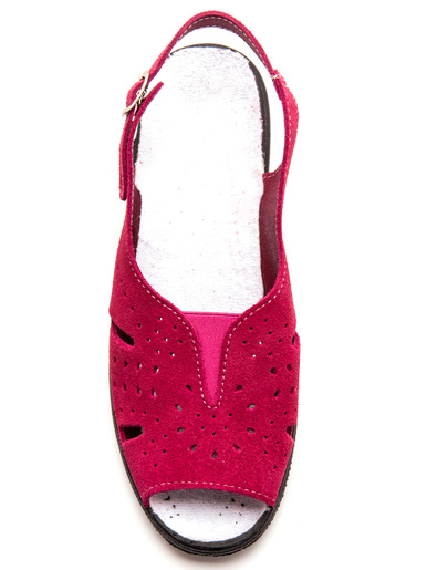 Sandales cuir velours