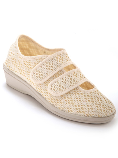 Derbies souples toile et éponge - Pédiconfort - Beige/blanc