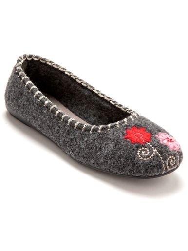 Ballerines brodées - Pédiconfort - Gris