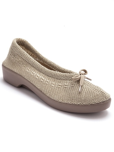 Ballerines au dessus tricoté femme - Pédiconfort - Beige